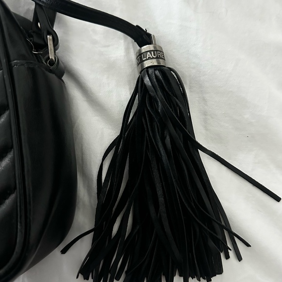 Yves Saint Laurent Black Chevron Crossbody Bag *AUTHENTIC* - Picture 3 of 4